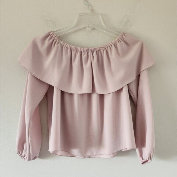 ARITZIA | Wilfred Morel Blouse Top Off Shoulder Pink Sz XS - Picture 4 of 6